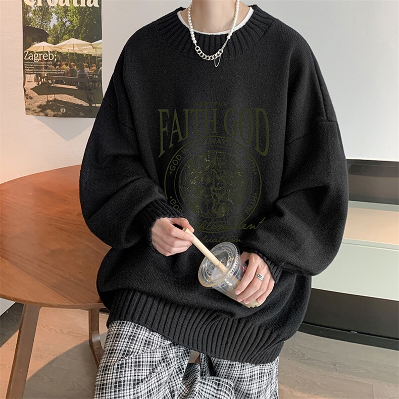 半高领毛衣男大码胖子针织衫毛线衣M18388-P45加绒款-P65,男装针织衫/毛衣,电商A040