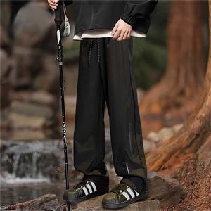 开春新款简约潮流日系机能风拉链户外休闲裤宽松长裤K23521 P-28图片