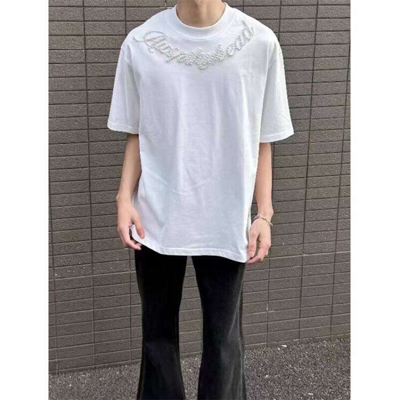 复古潮牌字母短袖t恤男夏季设计感休闲黑色重磅半袖上衣T193,男装T恤,星座1116A（原606A-3）