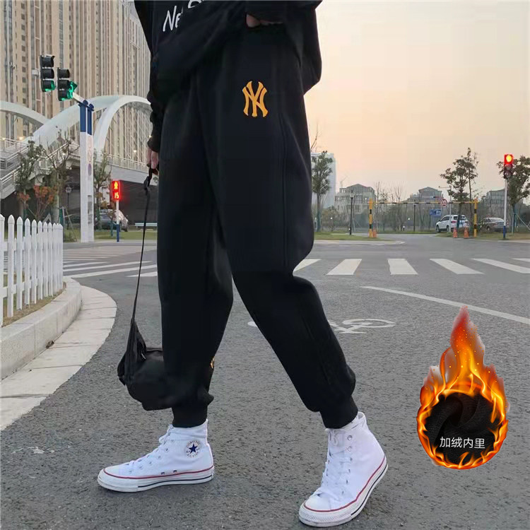 冬季裤子洋基队时尚休闲百搭加绒卫裤水貂绒A068-HMFSK79-TP68,男装休闲裤,电商A068