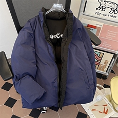 加绒加厚冬男立领棉衣两面穿字母印花面包服棉袄外套MA9091P102，男装棉衣，星座1013-1