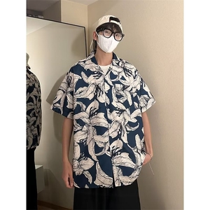 花衬衫男韩版潮流短袖痞子帅气高街2026夏季新款ins衬衣CY195-P26图片