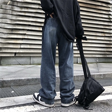 美式高街vibe风复古做旧牛仔裤男ins潮直筒宽松长裤N08119-P48，男装牛仔裤，星座308B-1