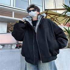 F651P125冬季中性风小众高级感宽松卡其色棉衣冬外套潮常，男装棉衣，星座512-6