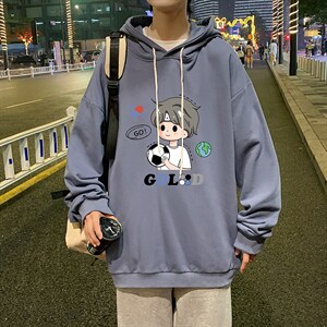 WY2207-P35加绒款-P40纯棉连帽卫衣男大码运动帽衫宽松薄外套男，男装卫衣，电商A040