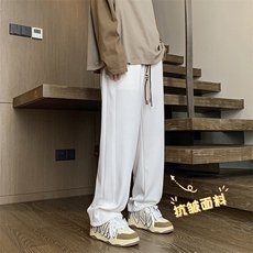 美式华夫格裤子男春秋季新款宽松运动裤高街潮牌休闲K937-特批32，男装休闲裤，星座718-1