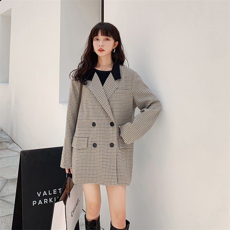 2021春秋装新款千鸟格小西装Z2961P105K168,女装西装,浙宝296A