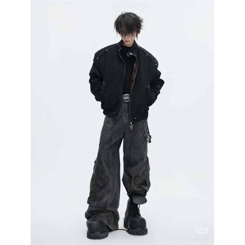 网图重磅刺绣加厚座山雕外套棉服男秋冬加绒加厚棉衣,男装棉衣,电商C307