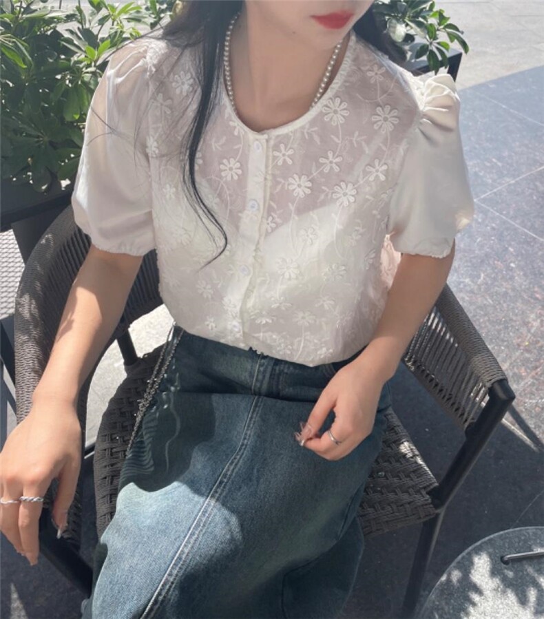 现货夏装新款短袖衬衫女韩版时尚大方，女装衬衫，泰靡(2F)