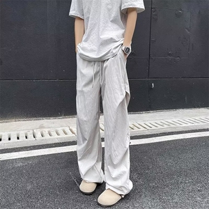 2025夏季冰丝凉感降落伞休闲裤直筒宽松阔腿坠垂感显瘦百搭男潮流图片