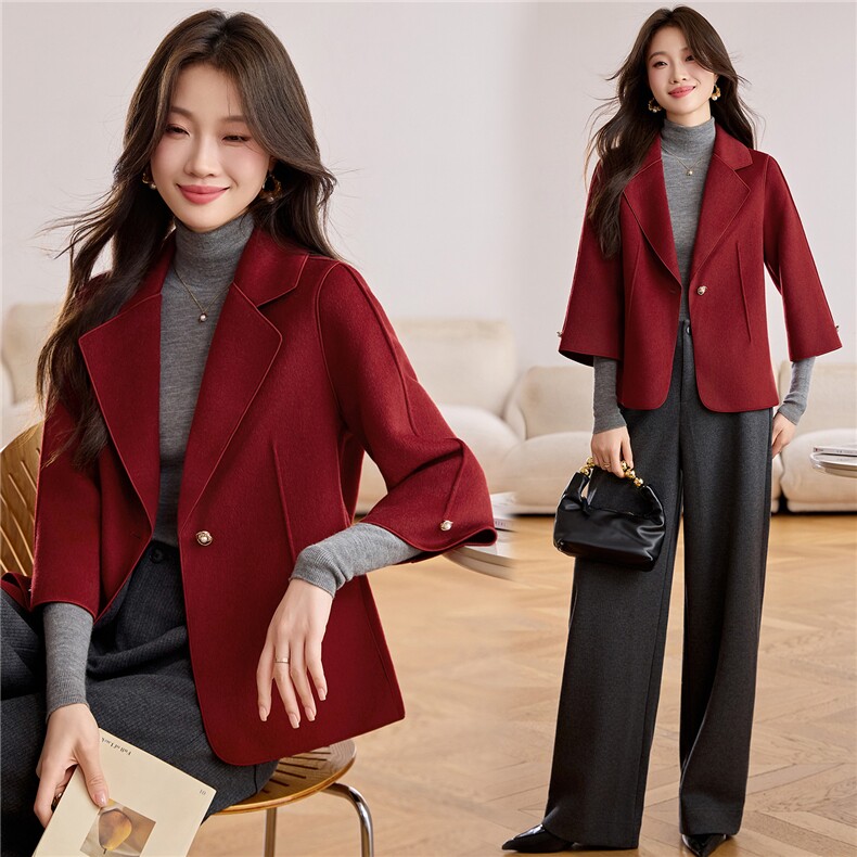 现货！短款毛呢大衣女洋气2025年冬季新款高级感保暖显瘦，女装毛呢外套，众宇琦