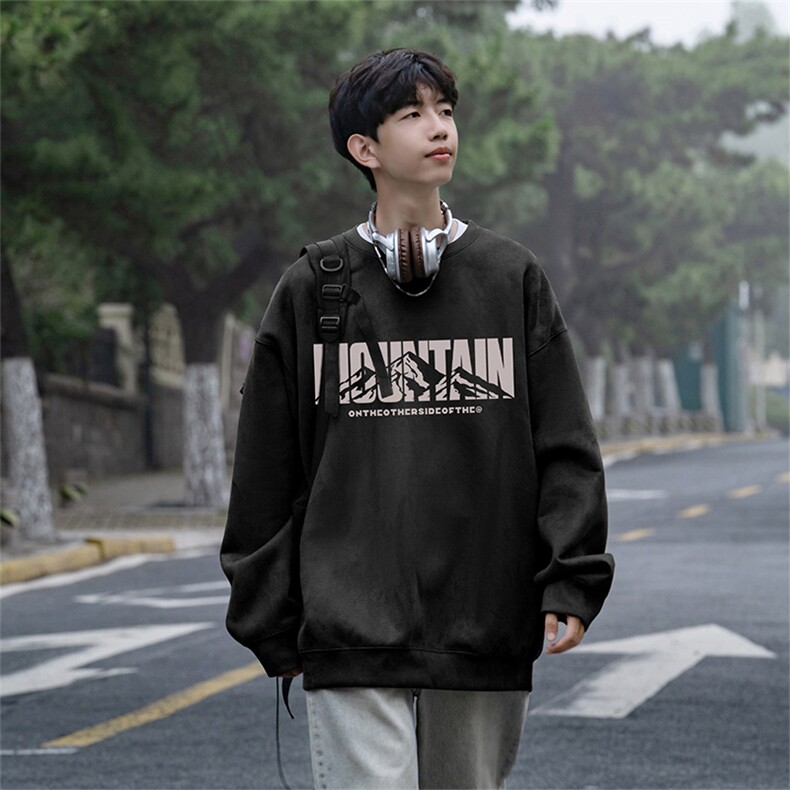 抖音得物高品质美式潮流麂皮绒宽松圆领卫衣wyjp4037-特p35控69,男装卫衣,星座605(原A050)