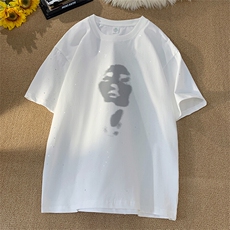 可48小时发货支持抖音得物来样二开美式满天星亮片短袖T恤MTX671，男装T恤，电商A486