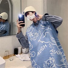 V领针织马甲男2024秋装港风新款韩版潮流休闲A161-2-MJ2032-P50，男装背心/马甲，电商A161-2