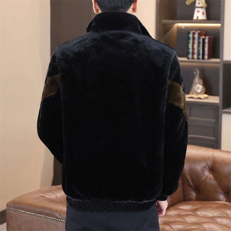 冬季加厚仿水貂绒男士立领大码毛呢夹克外套X993-P125,男装毛呢大衣,星座310B-3