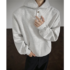 重磅全棉450克双排扣连帽卫衣纯色短宽套头外套男上衣RH5343-P47，女装短外套，星座610B-1