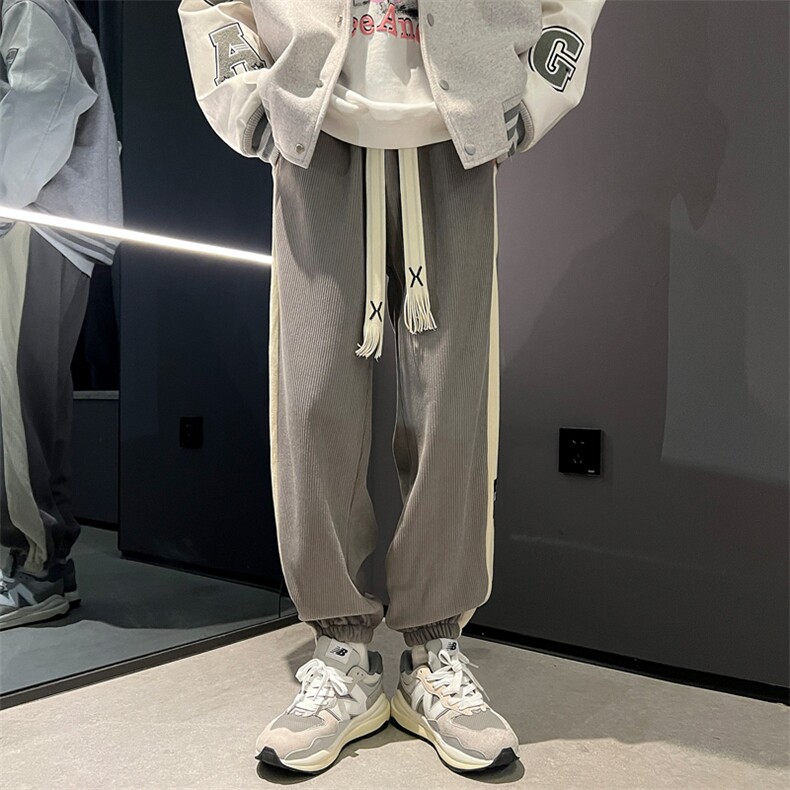 2024冬季重磅棉绒加绒加厚休闲男束脚裤313A-1-NK72-P65控78,男装休闲裤,星座808A-1