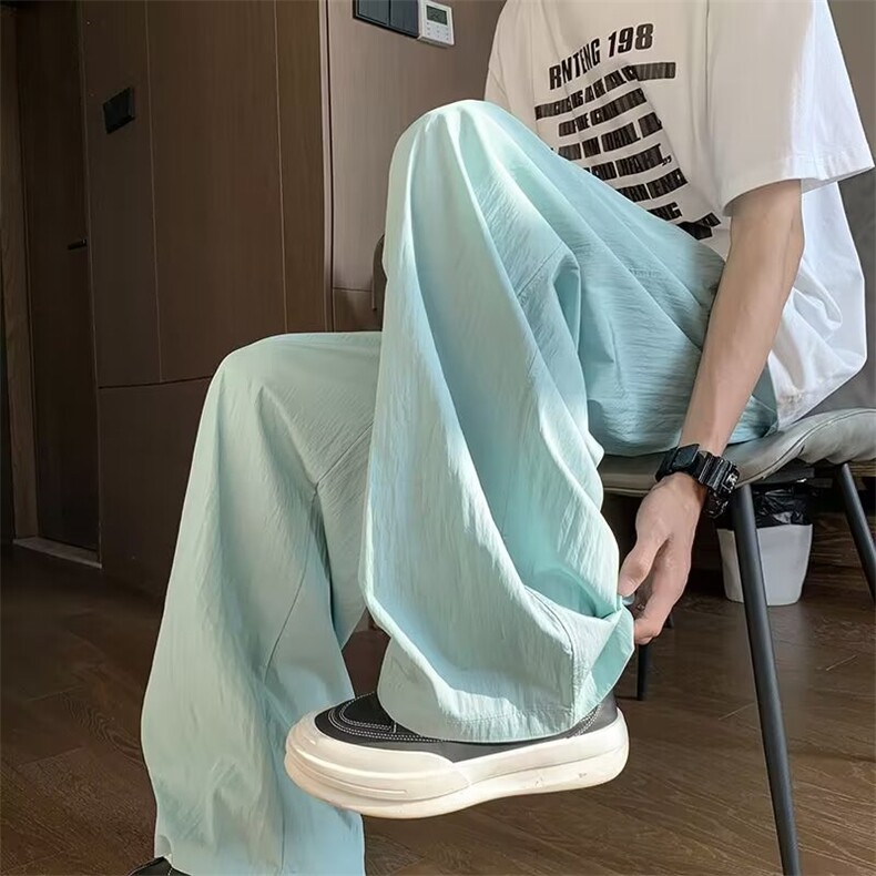 港风夏款男休闲裤速干复合皱防水直筒宽松长裤h898P38,男装休闲裤,星座1013-1