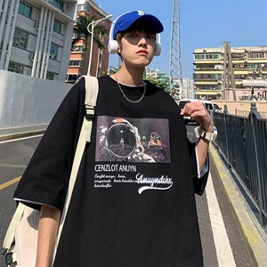 短袖T恤男夏季新款潮牌ins半袖打底衫宽松休闲情侣上衣T1172-P25，男装T恤，星座1008-2