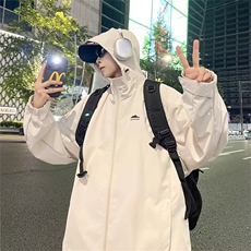 日系户外情侣冲锋衣外套男女秋季新款连帽防水登山服夹克JW147，男装夹克，星座1116A-1（原606A）