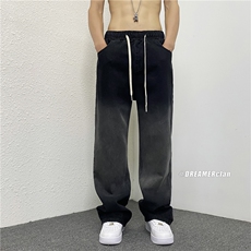 k786-p55-控78渐变牛仔在高阶宽松大码牛仔裤cityboy，男装牛仔裤，星座116