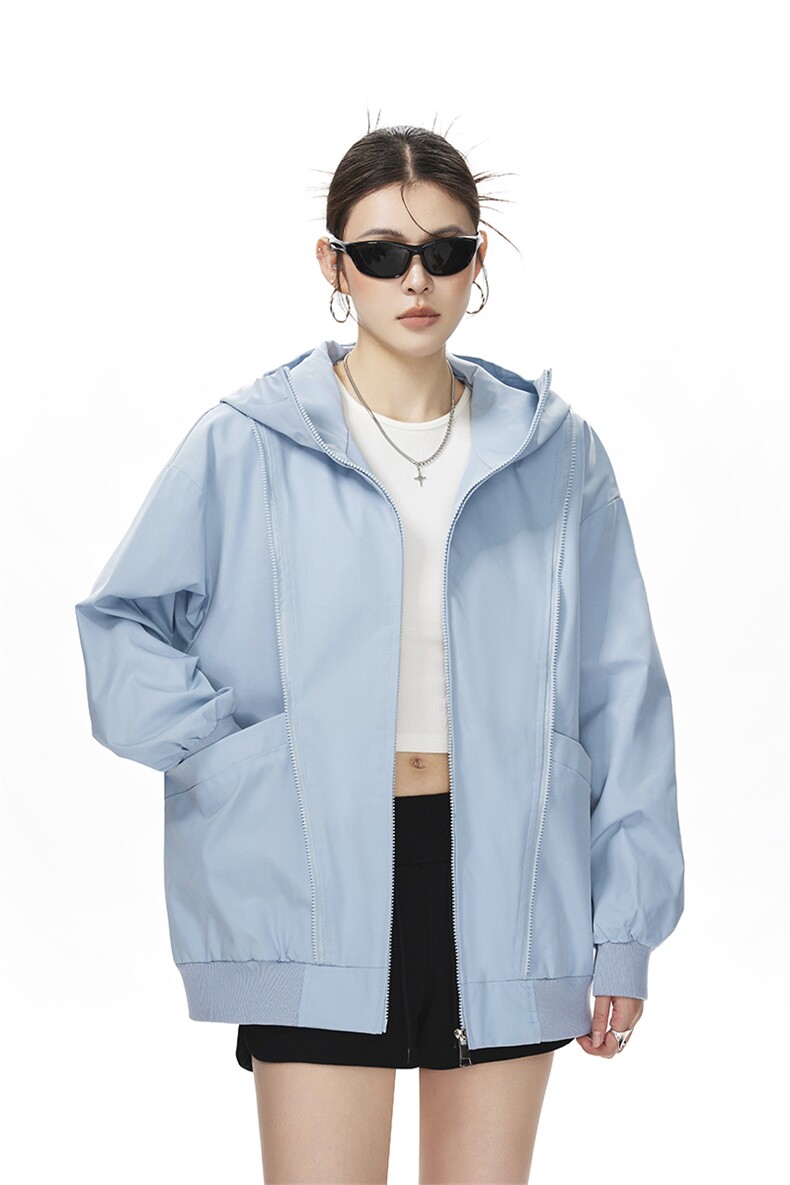 可二开拉链装饰解构大码M-5XL夹克女聚酯纤维JK78092P69控108,男装夹克,星座227-7