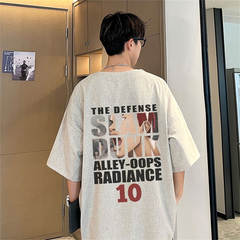 电商DSA028-MLV950P3095棉5氨纶夏季新款港风麻料短袖T恤男，男装T恤，电商A028