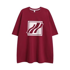 白底新款夏季时尚百搭宽松圆领印花做旧水洗短袖T恤T1147P25控38，男装T恤，电商A247-1