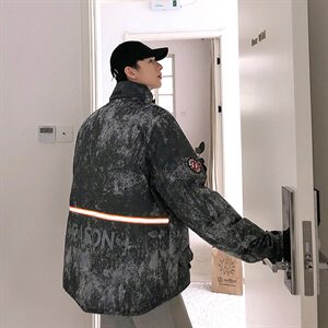 冬季加厚迷彩保暖立领羽绒服常规男士外套宽松工装潮流0963/图片