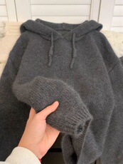 2025年秋季时尚百搭通勤简约休闲连帽套衫，女装针织衫/毛衣，锦瑟羊绒