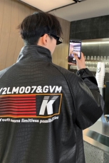 2026港风鳄鱼纹面料条纹印花图案大码M-5XL夹克男JK77742P85，男装夹克，星座227-7