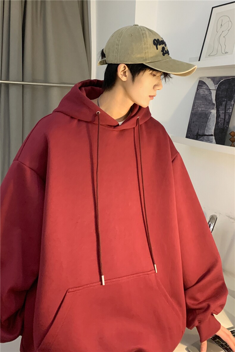 港风秋季新款重磅多色卫衣宽松落肩袖连帽上衣JK23305-特批25控48,男装卫衣,星座605(原A050)