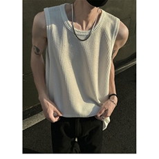 肌理感坎肩冰丝背心男夏季宽松砍袖无袖T恤内搭打底BX01，男装背心/马甲，星座1116A（原606A-3）