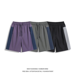 抖音品质夏季新款速干拼接撞色宽松短裤B315-K25504-特p25控48图片