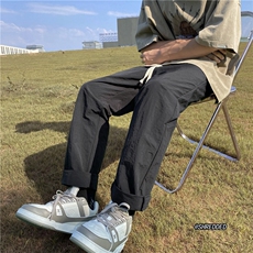夏季新款纯色休闲裤港风冰丝速干长裤B315-K23390-p35控48，男装休闲裤，电商B315