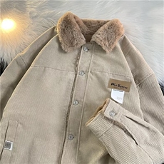 羊羔毛棉衣男女冬季新款宽松休闲加厚棉服港风情侣外套VY71-P70，男装棉衣，星座1008