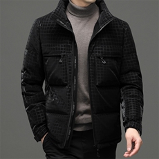男装2023冬季新款立领白鸭绒羽绒服上衣中年男士休闲厚款保暖外套，男装羽绒服，电商B212（原钱塘6029）