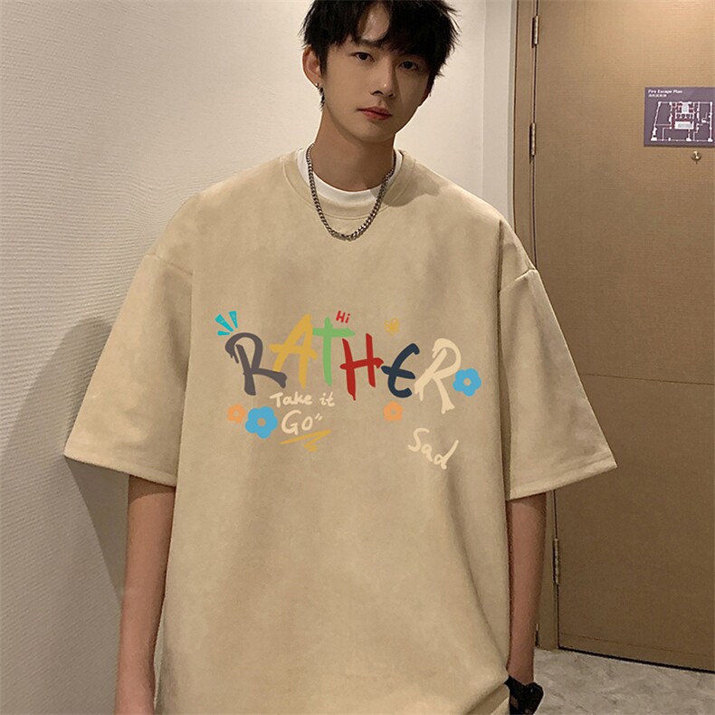 麂皮绒短袖t恤男大码半袖男 JD82301-P25图片