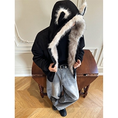 517A-8-Y91-P100猫耳朵座山雕连帽毛领棉服棉衣外套（非揭阳货），男装棉衣，星座517A-8（原B282）