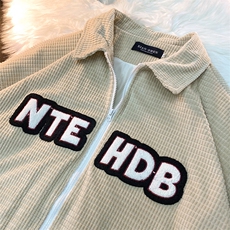 EQ100秋装新款港风宽松字母毛巾绣玉米粒夹克棒球服外套男P108，男装夹克，电商C306-1