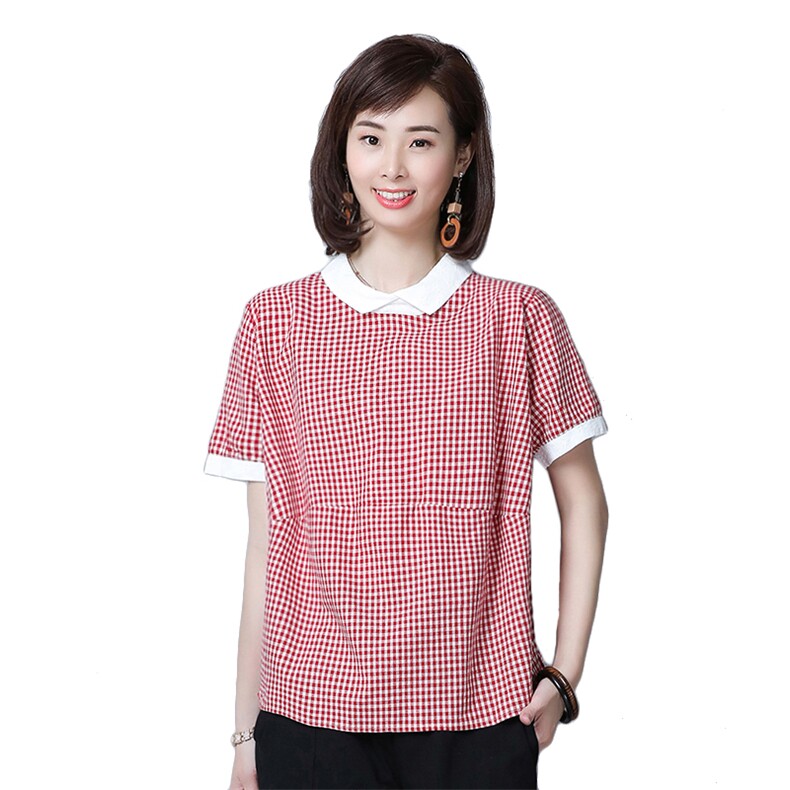 拼色短款短袖衬衫2021年夏季时尚潮流舒适简约个性,女装衬衫,叶笙衣