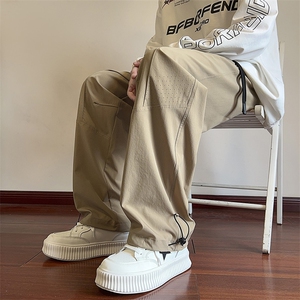 休闲裤男冰丝四面弹宽松纯色透气直筒速干裤DSA157B-K9812-特P35