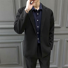 休闲西服外套男春秋韩版修身礼服商务黑色小西服Y73无装饰，男装西服，星座1116A-2（原606A-1）