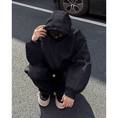 廓形连帽开衫卫衣外套男春季2025美式宽松休闲慵懒拉链WB377-P55，男装卫衣，星座412-3