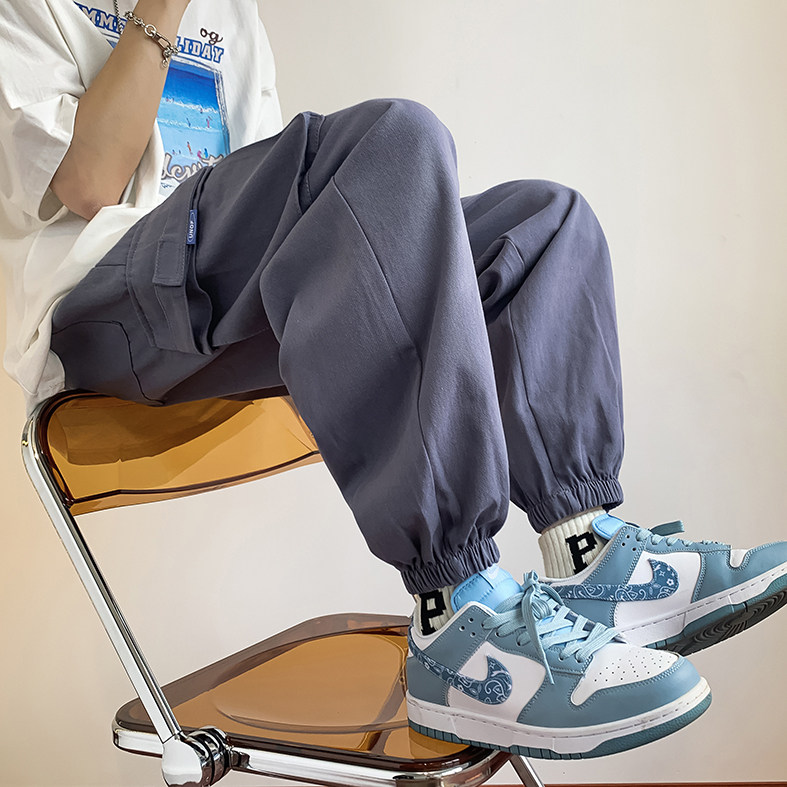 美式工装裤男夏季新款束脚裤hiphop潮流宽松休闲裤子K3457-P38,男装休闲裤,星座512-2