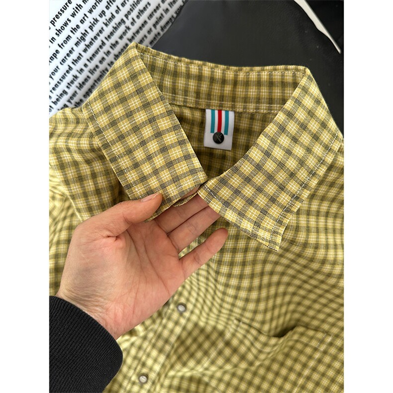 短袖衬衣男夏季新品港风宽松大码设计青年格子衬衫CS280-P35,男装T恤,星座301C-5