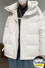 大鹅绒短款面包服朝羽绒服男痞帅休闲外套AW7051P378控428，男装羽绒服，电商A089-1