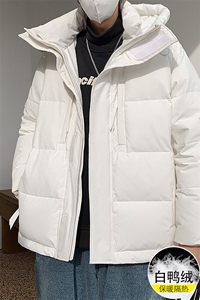大鹅绒短款面包服朝羽绒服男痞帅休闲外套 AW7051 P378控428图片