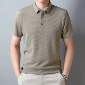 168-P25元 短袖男polo衫翻领商务男士t恤纯色男装上衣图片