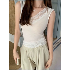 春秋季新款v领蕾丝吊带背心女大码修身外穿内搭百搭打底无袖上衣，男装背心/马甲，星座506A